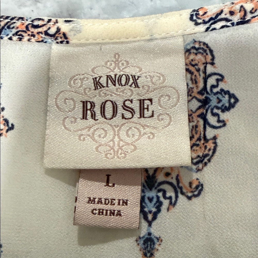 Knox Rose White and Blue Boho Blouse - Picture 2 of 5